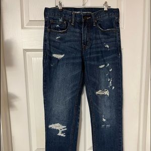 Distressed blue jeans. Excellent condition